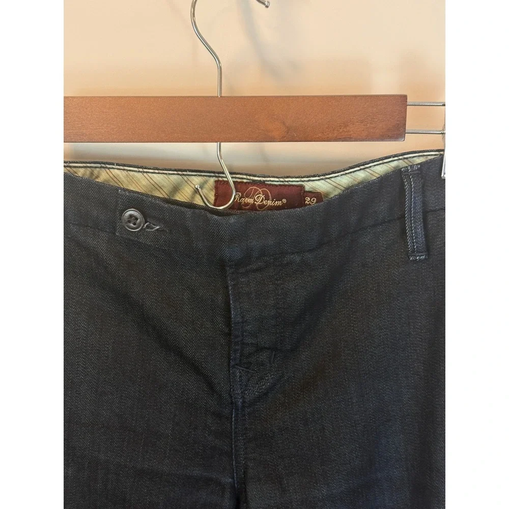 Raven Denim Mackenzie Raw Wash Made in USA Jeans size‎ 29 Inseam 32 Rise 10